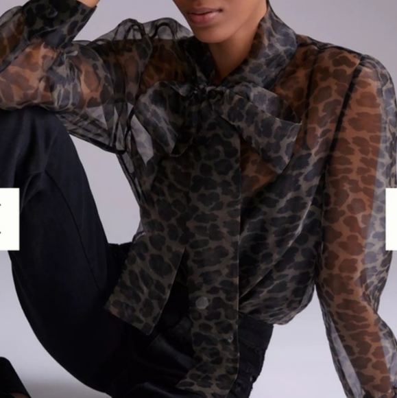 Mare mare x anthropology sheer bow tie blouse - Picture 4 of 5